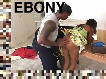 Ebony Babe Gets A Massive Facial Of Hot Cum
