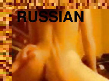 orosz, feleség, házilag-készített, cowgirl, barna, privát, fasz