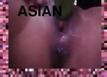 asiático, masturbação, amador, pénis-grande, brinquedo, vegetal