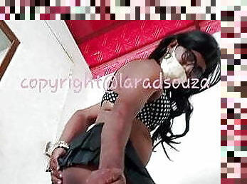 Desi crossdresser slut Lara D&#039;Souza showing her busty ass 