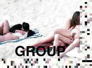 poilue, orgie, en-plein-air, public, fellation, allemand, vintage, sexe-de-groupe, plage, européenne