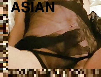 asiatisk, hårete, orgasme, pussy, fingret, knulling-fucking, undertøy, stram, koreansk, små-pupper