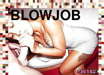 Sexy girl making perfect blowjob