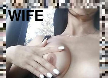 gros-nichons, public, femme, amateur, milf, maman, couple, salope, horny, mère