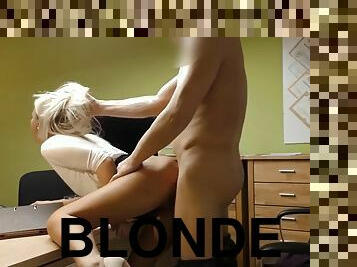 LOAN4K. A guy helps a blonde girl when she needs extra money