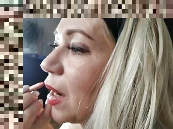 MILF Slut Goddess AimeeParadise: Close-up Makeup and POV Deepthroat.!. ))