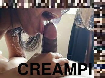 creampie, beule, trinken