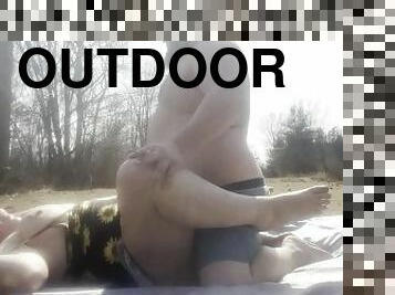 Fat smoking sex outdoors