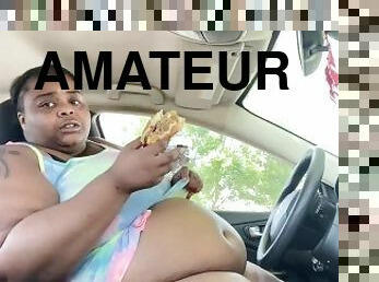 cul, gros-nichons, amateur, belle-femme-ronde, voiture, fétiche, solo