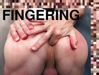 anal, bøsse, fingering, røv-butt, perfekt, solo, muskuløs