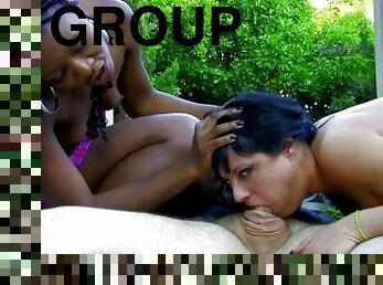An Interracial Group Sex Filled With Squirting And Cum Sharing
