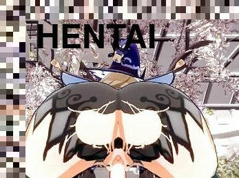 synsvinkel, hentai, 3d, cowgirl