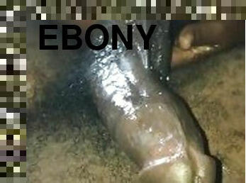 ebony, svart, bbw, dobbel, baller, suging