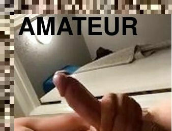 Sexy solo male cumshot while moaning
