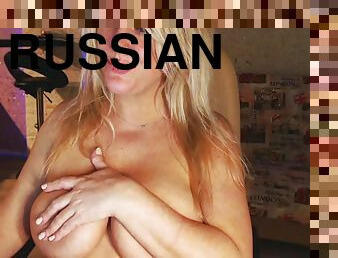 Russian Milf Blonde Shows Her Sexy Body On Camera