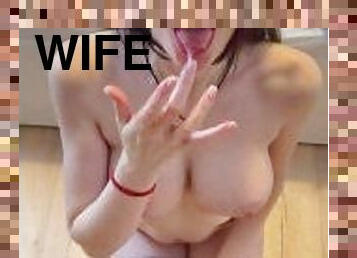 Hot wife on a date in a restaurant cheats on her husband