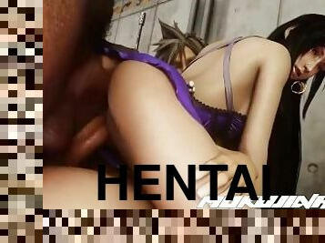 bertiga, ganda, fantasi, jenis-pornografi-animasi, menembus