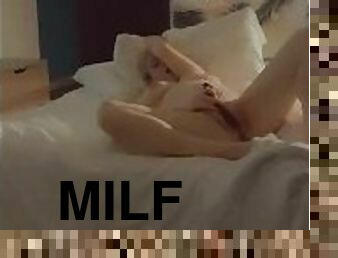 MILF dropping down her buttplug, loud orgasm