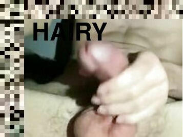 Horny teen jerks throbbing cock during storm
