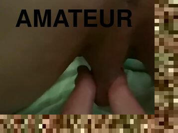 Cloase up touching and stroking his Butthole with my feet and toes