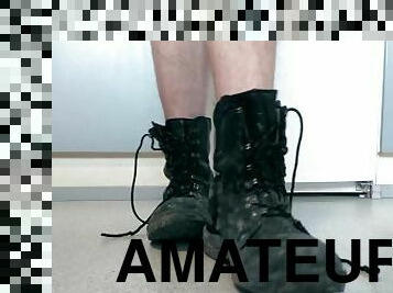 Jerk off and Cum on Extra Dirty Combat Boots