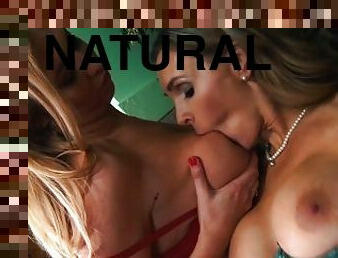 Big Tits Natural Boobs Lesbians tries Threesome Hardcore