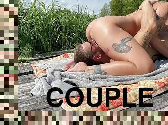 Real Couple homemade outdoor sex