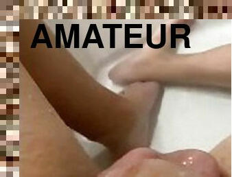 onani, amatør, cumshot, stor-pikk, tenåring, handjob, alene, pikk