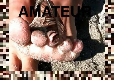 amateur, playa, pies, sucio, dulce, fetichista, a-solas, dedos-de-los-pies