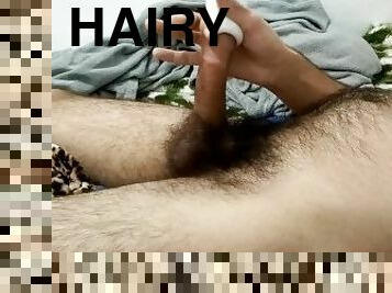 hairy boy wanking/ me enjoying my toy