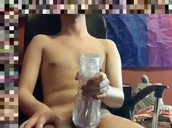 Twink fuck clear fleshlight