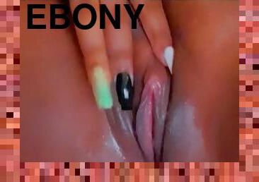 Pretty Glistening Ebony Pussy