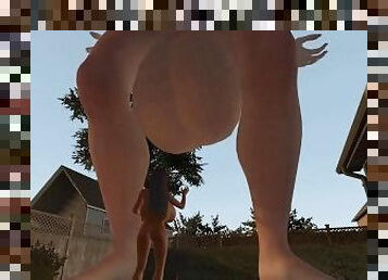 Backyard Giantess Growth (POV, Futa, Penis Expansion)