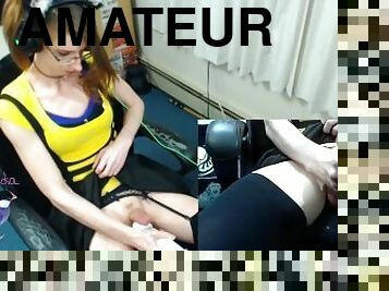 masturbation, amatör, gigantisk-kuk, leksak, webbkamera, ensam, brunett, kuk