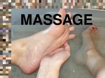 kąpiel, chude, amatorskie, masaż, stopy, brudne, pov, solo, mokre, palce