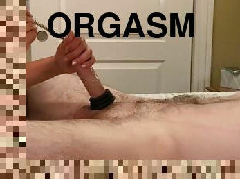 orgasme, skolejente, amatør, cumshot, stor-pikk, leke, handjob, høyskole, cum, søt