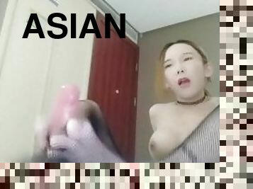 asiatisk, shemale, anal, blowjob, ladyboy, cum