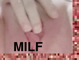 Irish MILF fingers shaved pussy