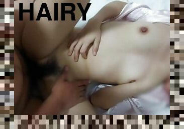Cumming on girlfriend hairy pussy in the Morning - Asian Homemade ?????????????????????? 1 ??? ???