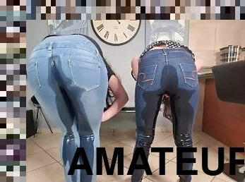 cur, tate-mari, pisandu-se, amatori, chilotei, fetish, jeans, uda, bruneta