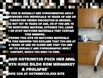 Sexy Maid Hotkinkyjo fuck her anal hole with huge dildo rom MrHankey & prolapse