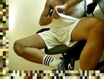 hung uncut webcam wank in sportswear