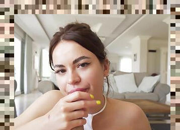 Sweet Pov Blowjob From Beautiful Maryana Rose After Which I Cum On Her Face