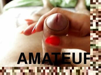 amatör, cumshot, hemmagjord, avrunkning, par, pov, fetisch