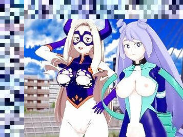 My Hero Academia Nejire and Mt Lady GET CREAMPIED Threesome POV Hentai