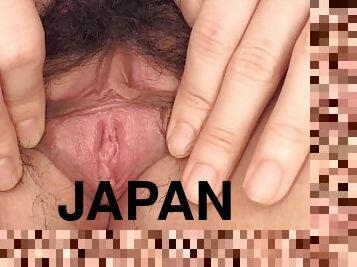 asiático, teta-grande, masturbação, cona-pussy, japonesa, natural, morena