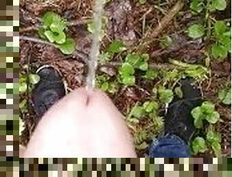 pissing and masturbate in forrest