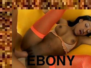Six Ebony Hotties Share One White Cock