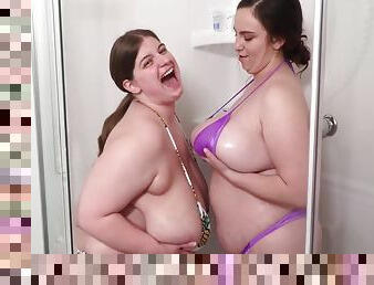 2 Bbws In The Shower With Sarah Rae And Milly Marks