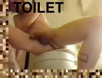 Stroking While Smoking, On A Toilet